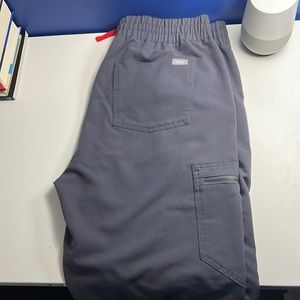 Figs Large tall gray high waisted jogger scrub pants